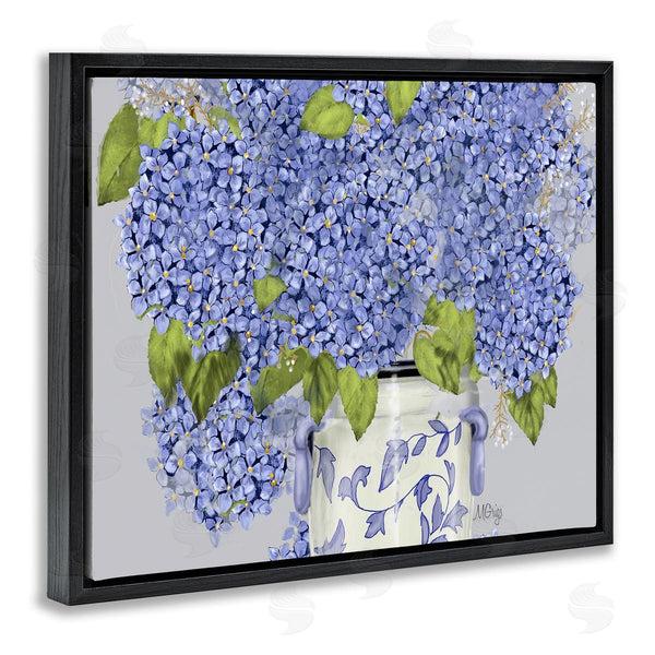 Stupell Industries Maureen Griggs | Blue Hydrangea Bunches Ornate Patterned Vase Still Life Wall Art