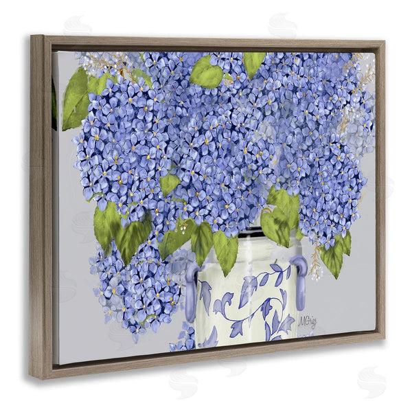 Stupell Industries Maureen Griggs | Blue Hydrangea Bunches Ornate Patterned Vase Still Life Wall Art