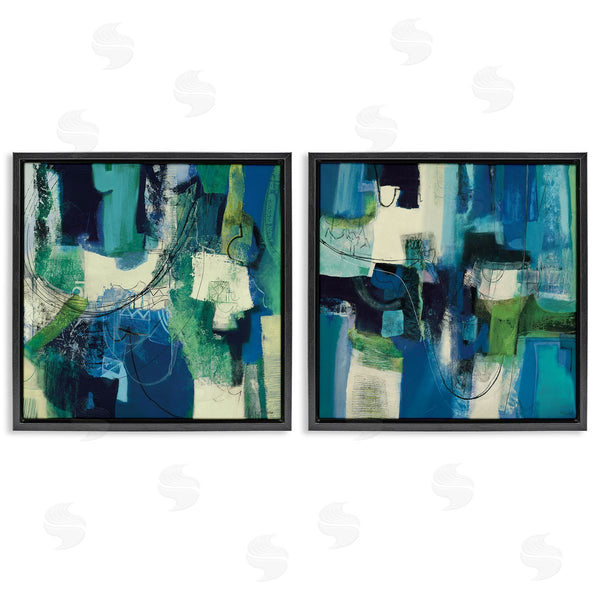Stupell Industries Maurizio Piovan | Blue & Green Abstracts