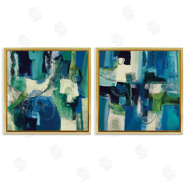 Stupell Industries Maurizio Piovan | Blue & Green Abstracts