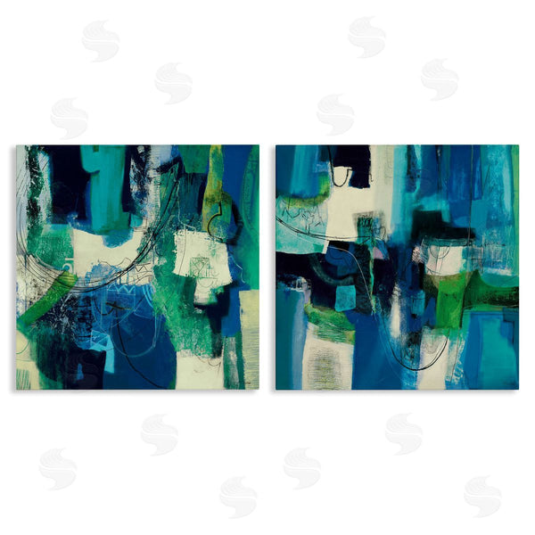 stupell industries Maurizio Piovan | Blue & Green Abstracts