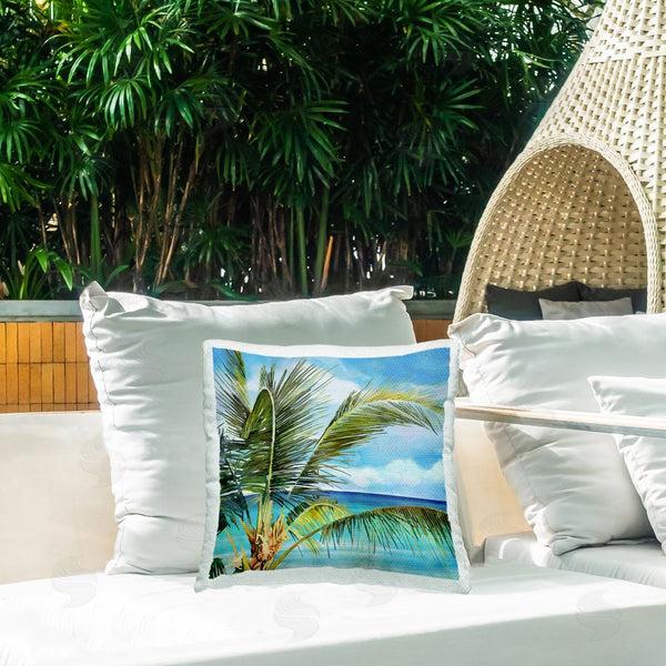 Stupell Industries Mauro Devereaux | Lush Palm Watercolor View Throw Pillow