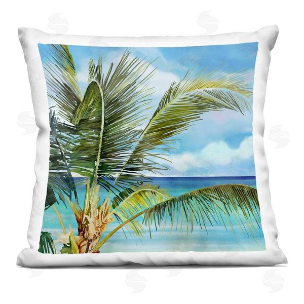 stupell industries Mauro Devereaux | Lush Palm Watercolor View Throw Pillow