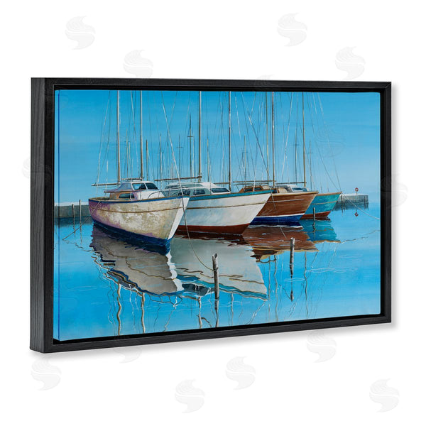 Stupell Industries Max Maxx | Four Docked Boats Reflection Wall Art