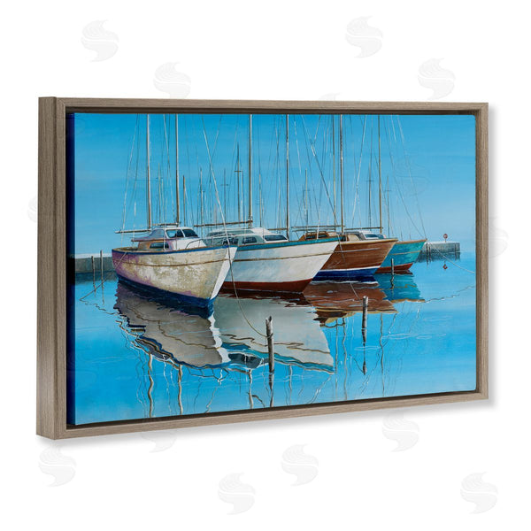 Stupell Industries Max Maxx | Four Docked Boats Reflection Wall Art