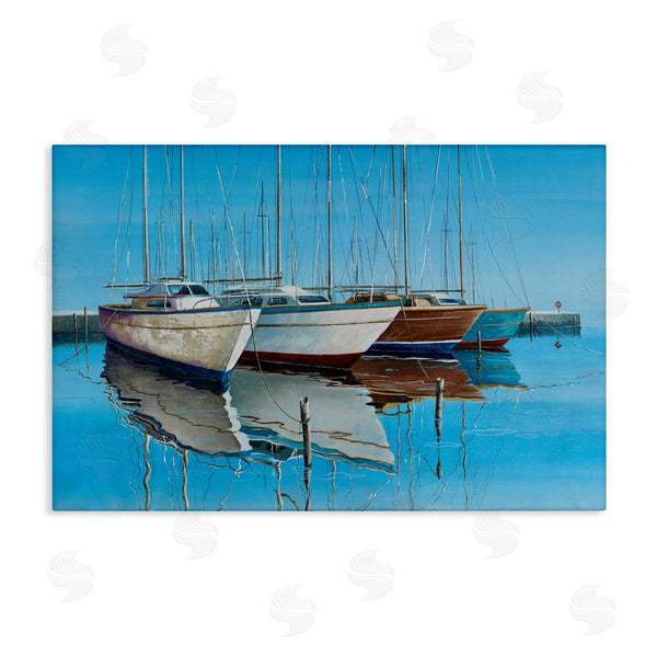 stupell industries Max Maxx | Four Docked Boats Reflection Wall Art