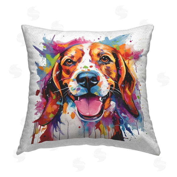 Stupell Industries MB Cunningham | Beagle With Modern Splash Printed Throw Pillow