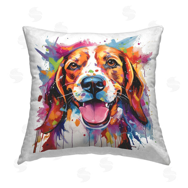 stupell industries MB Cunningham | Beagle with Modern Splash Printed Throw Pillow