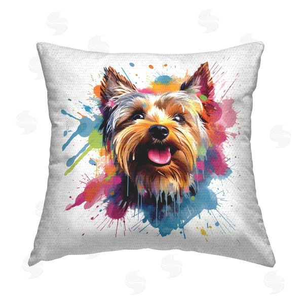 Stupell Industries MB Cunningham | Bold Hued Yorkie Printed Throw Pillow