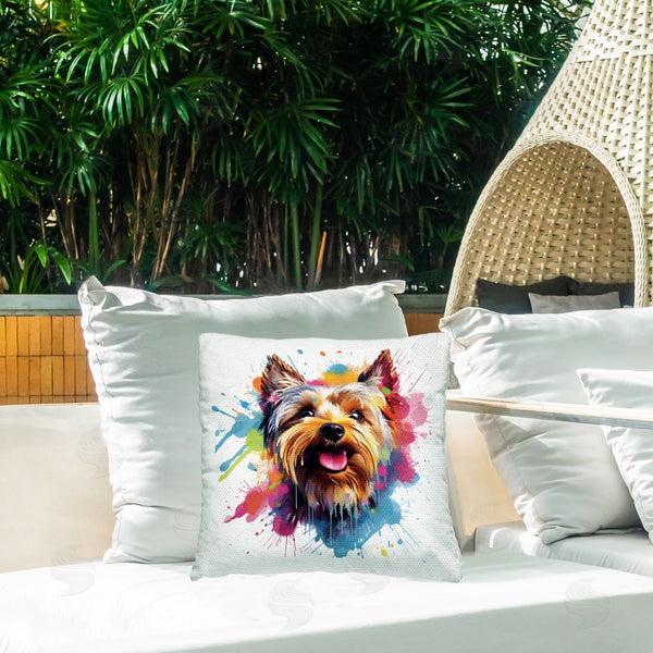 Stupell Industries MB Cunningham | Bold Hued Yorkie Printed Throw Pillow