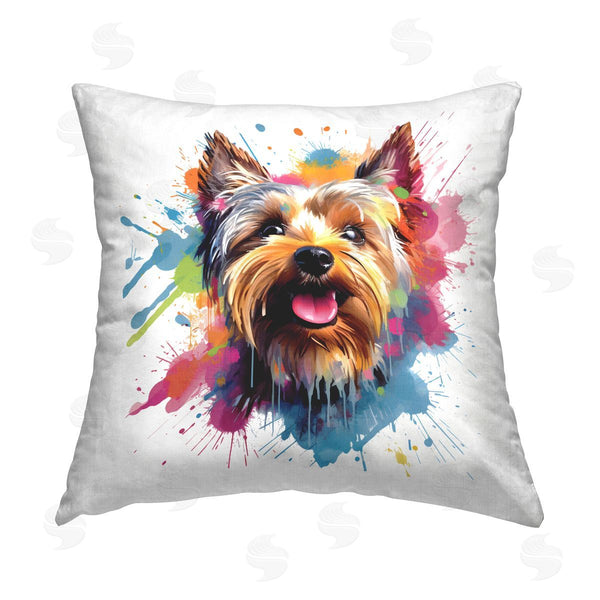 stupell industries MB Cunningham | Bold Hued Yorkie Printed Throw Pillow