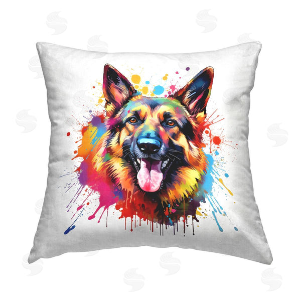 stupell industries MB Cunningham | German Shepherd with Splatter Printed Throw Pillow