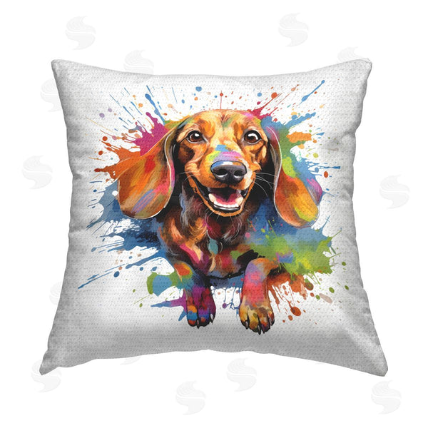 Stupell Industries MB Cunningham | Happy Dog With Splatter Printed Throw Pillow