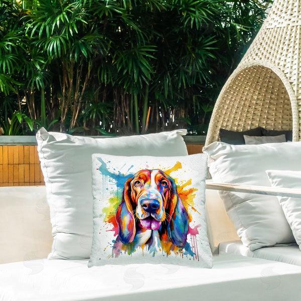 Stupell Industries MB Cunningham | Hound Dog With Splash Printed Throw Pillow