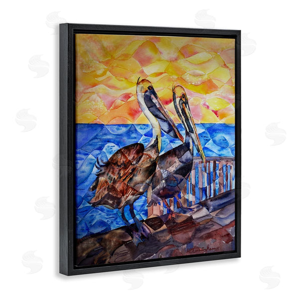 Stupell Industries MB Cunningham | Pelicans On Dock Painting Wall Art