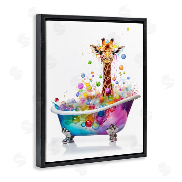 Stupell Industries MB Cunningham | Rainbow Bubble Bath Giraffe Wall Art