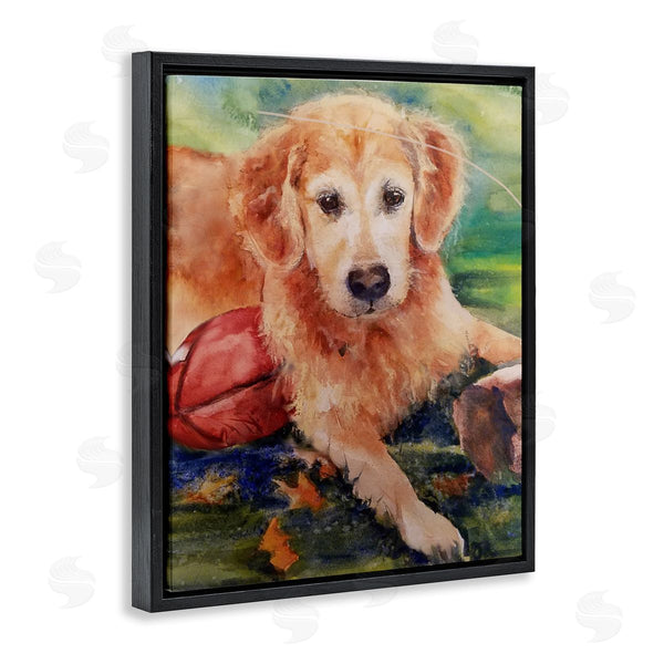 Stupell Industries MB Cunningham | Retriever Dog With Football Wall Art