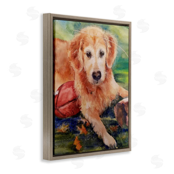 Stupell Industries MB Cunningham | Retriever Dog With Football Wall Art