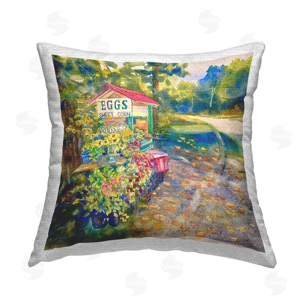Stupell Industries MB Cunningham | Rural Farm Stand Landscape Printed Throw Pillow