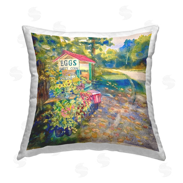 stupell industries MB Cunningham | Rural Farm Stand Landscape Printed Throw Pillow
