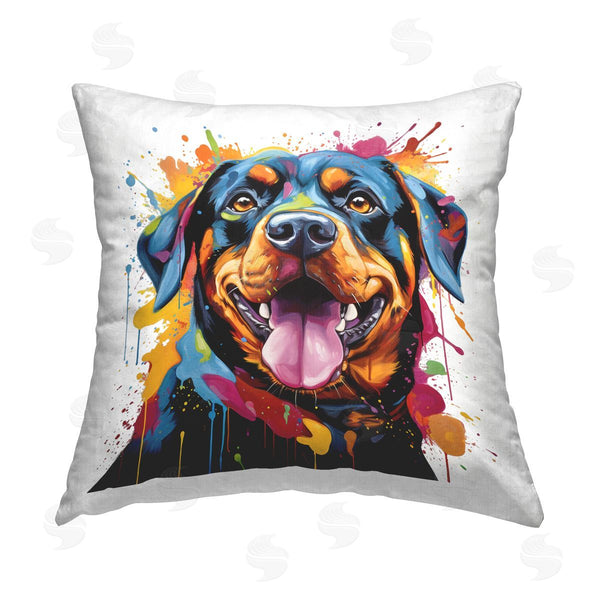 stupell industries MB Cunningham | Vivid Hued Rott Portrait Printed Throw Pillow