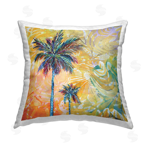 stupell industries Megan Duncanson | Abstract Tropical Palm Tree Printed Throw Pillow