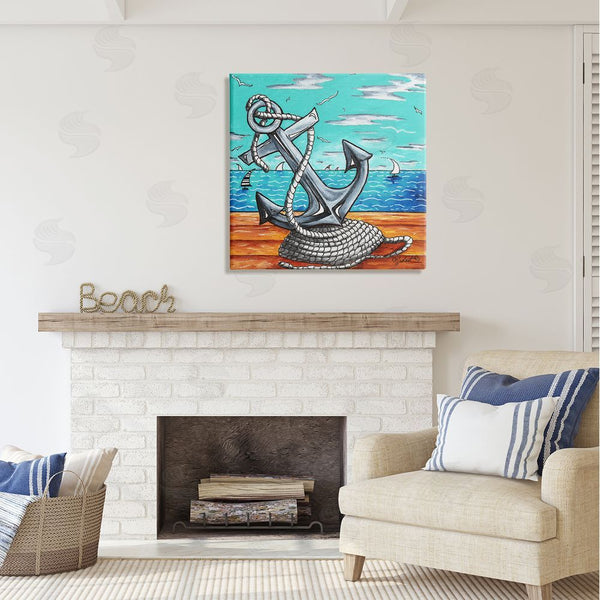 Stupell Industries Megan Duncanson | Maritime Anchor On Beach Wall Art