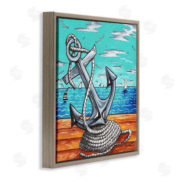 Stupell Industries Megan Duncanson | Maritime Anchor On Beach Wall Art