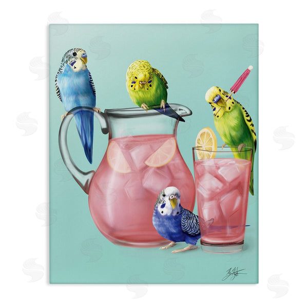 stupell industries Mehu Art | Budgies and Pink Lemonade