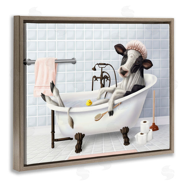 Stupell Industries Mehu Art | Cow & Rubber Duck In Bath