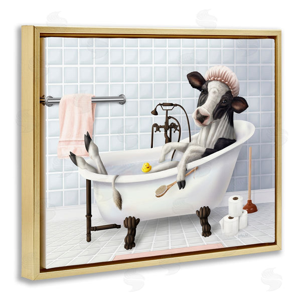Stupell Industries Mehu Art | Cow & Rubber Duck In Bath