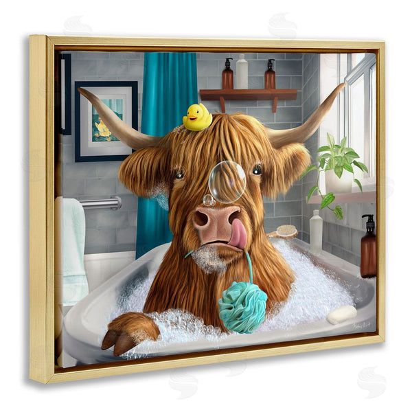 Stupell Industries Mehu Art | Highland Cow Bubble Bath