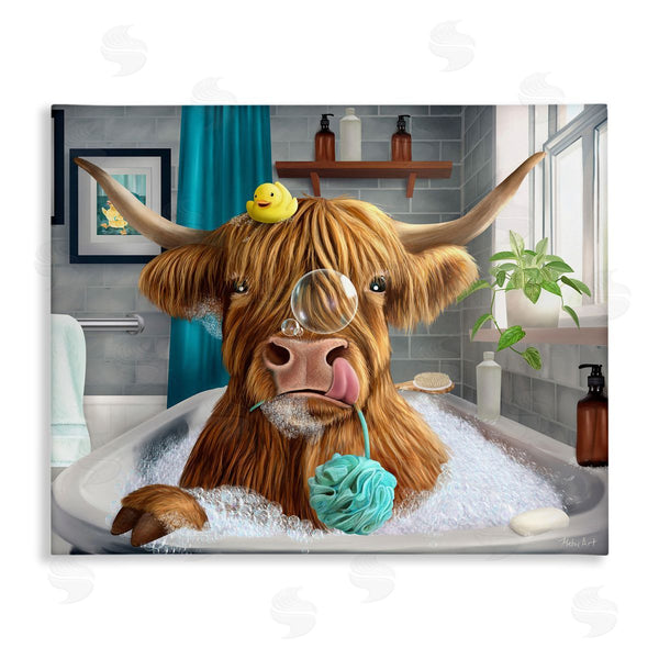 stupell industries Mehu Art | Highland Cow Bubble Bath