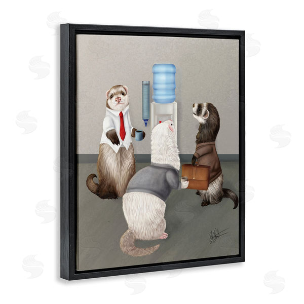 Stupell Industries Mehu Art | Office Ferrets Water Cooler