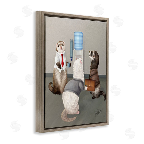 Stupell Industries Mehu Art | Office Ferrets Water Cooler
