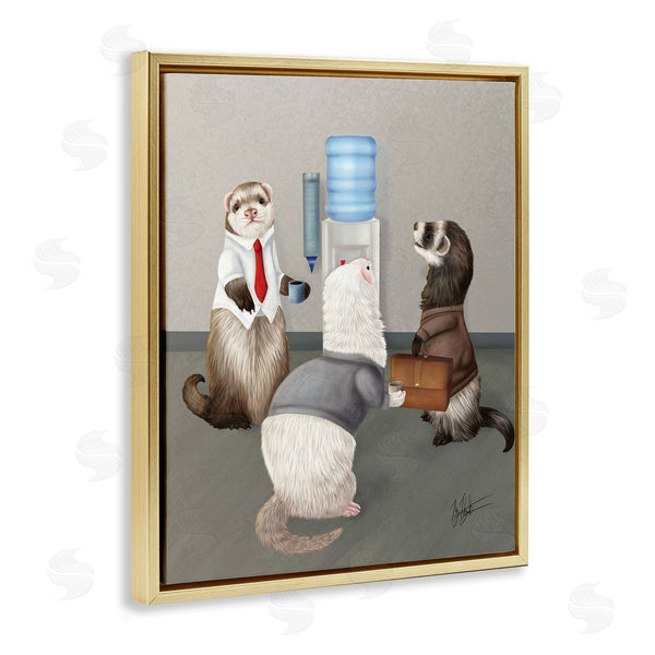 Stupell Industries Mehu Art | Office Ferrets Water Cooler