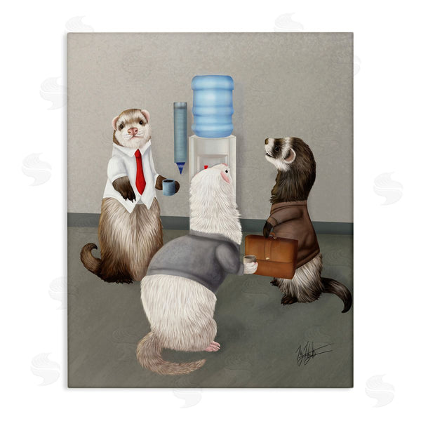 stupell industries Mehu Art | Office Ferrets Water Cooler