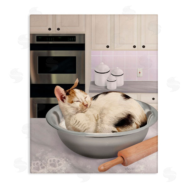 stupell industries Mehu Art | Sleepy Cat in Mixing Bowl