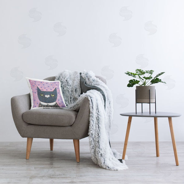 Stupell Industries Melissa Averinos | Whimsical Patterned Cat Printed Throw Pillow