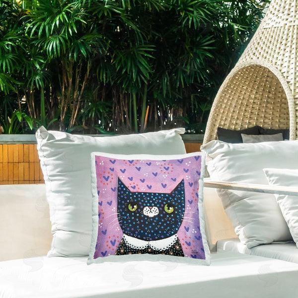 Stupell Industries Melissa Averinos | Whimsical Patterned Cat Printed Throw Pillow