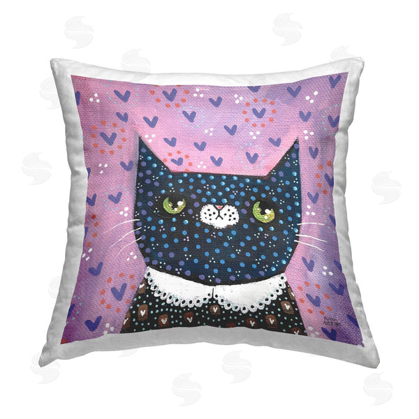 stupell industries Melissa Averinos | Whimsical Patterned Cat Printed Throw Pillow