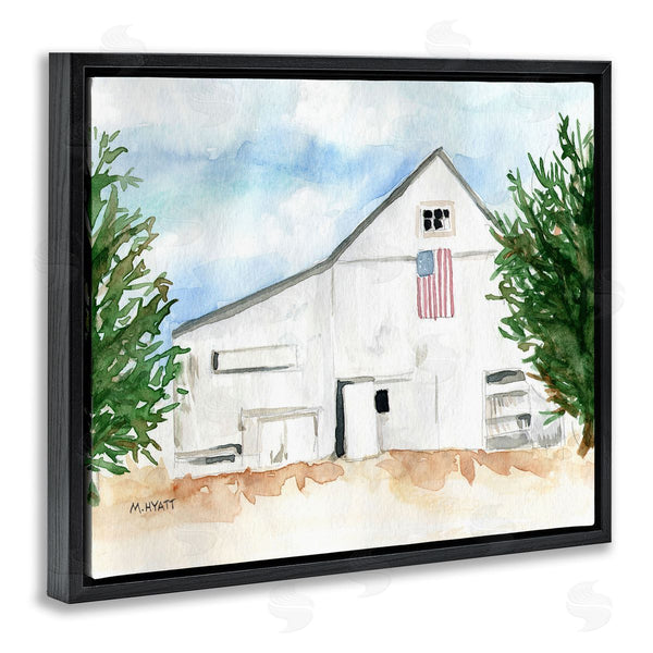 Stupell Industries Melissa Hyatt | American Barn Side Soft Blue Brown Watercolor