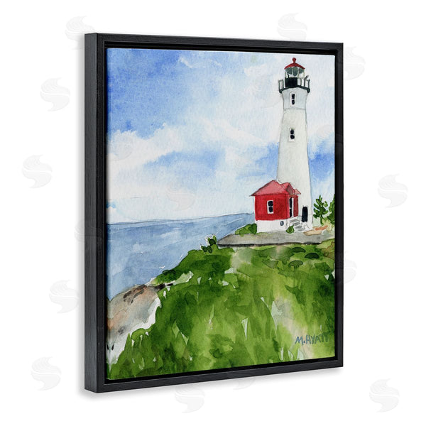 Stupell Industries Melissa Hyatt | Beach Cliff Lighthouse Ocean Overlook Landscape