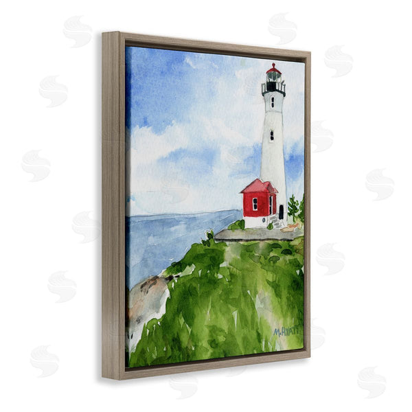 Stupell Industries Melissa Hyatt | Beach Cliff Lighthouse Ocean Overlook Landscape
