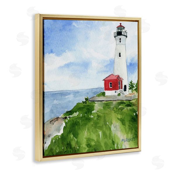 Stupell Industries Melissa Hyatt | Beach Cliff Lighthouse Ocean Overlook Landscape