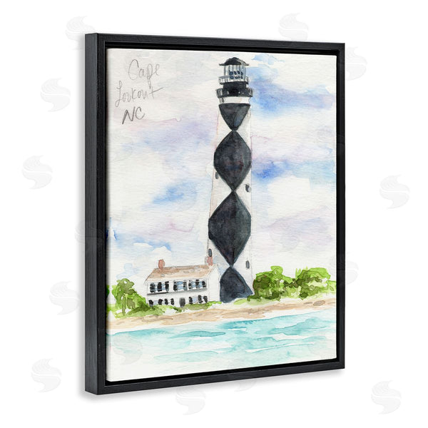 Stupell Industries Melissa Hyatt | Black Diamond Lighthouse With Beach Coast Landscape