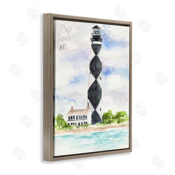 Stupell Industries Melissa Hyatt | Black Diamond Lighthouse With Beach Coast Landscape