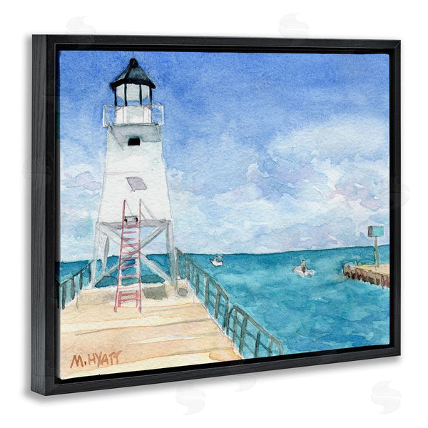 Stupell Industries Melissa Hyatt | Boardwalk Leading To Lighthouse Seaside Landscape