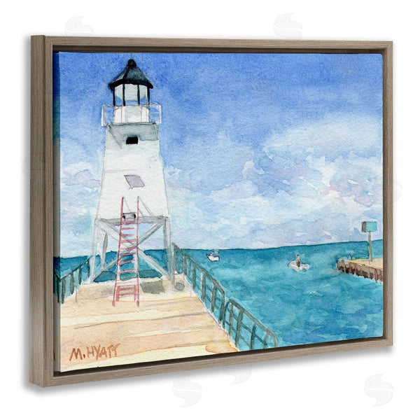 Stupell Industries Melissa Hyatt | Boardwalk Leading To Lighthouse Seaside Landscape