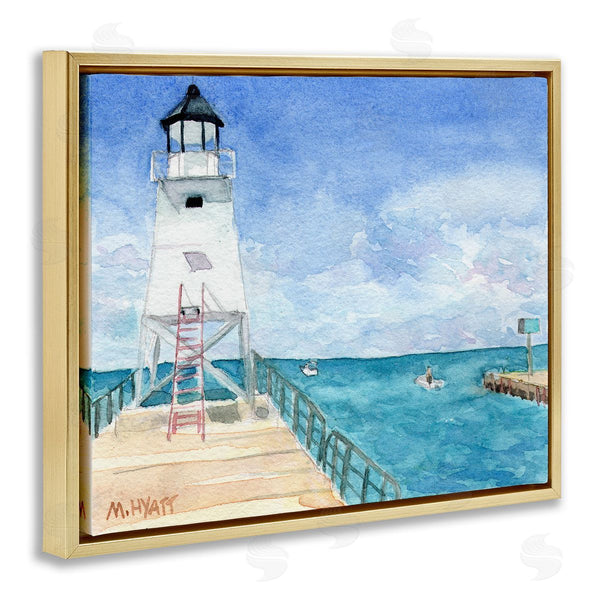 Stupell Industries Melissa Hyatt | Boardwalk Leading To Lighthouse Seaside Landscape
